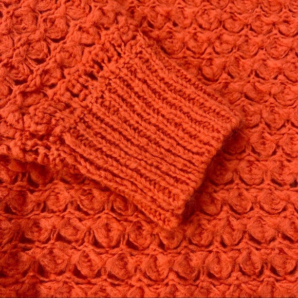 FREE PEOPLE Crashing Waves Oversized Sweater Tangerine - Picture 7 of 11